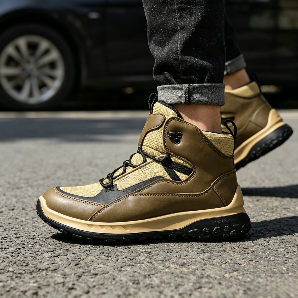 Streetwear Outdoor Brand - Yüksek Bilekli Deri Ayakkabılar Erkek Lüks