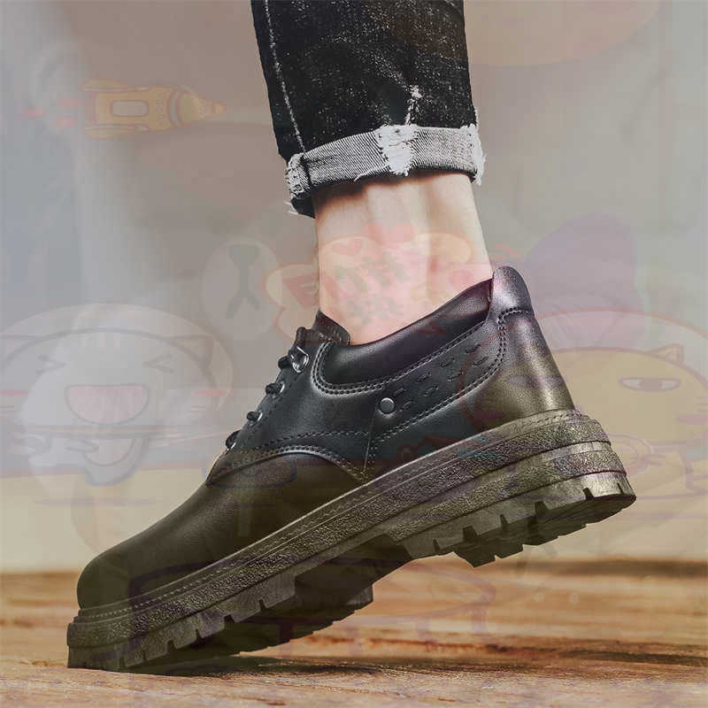 Streetwear High End Brand - Koyu Doğal Deri Moda Eğitmenler Tenis